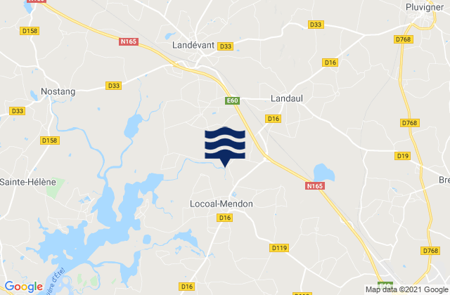 Landaul, Franceの潮見表地図