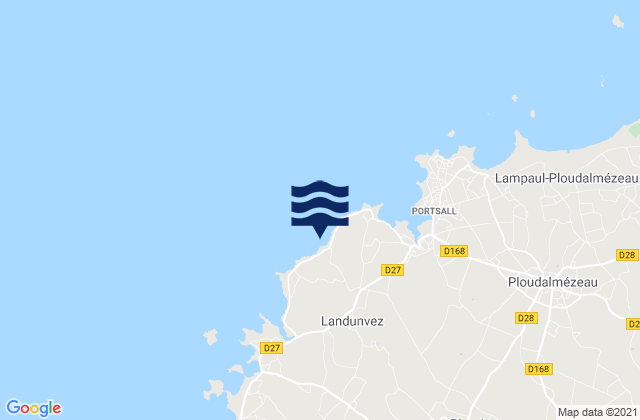 Landunvez, Franceの潮見表地図
