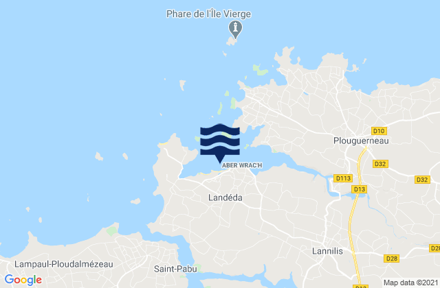 Landéda, Franceの潮見表地図