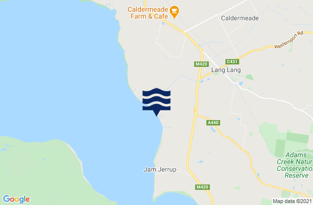 Lang Lang Beach, Australiaの潮見表地図