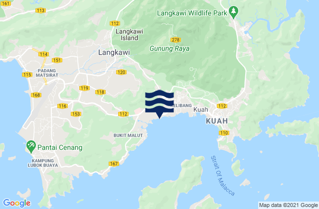 Langkawi, Malaysiaの潮見表地図
