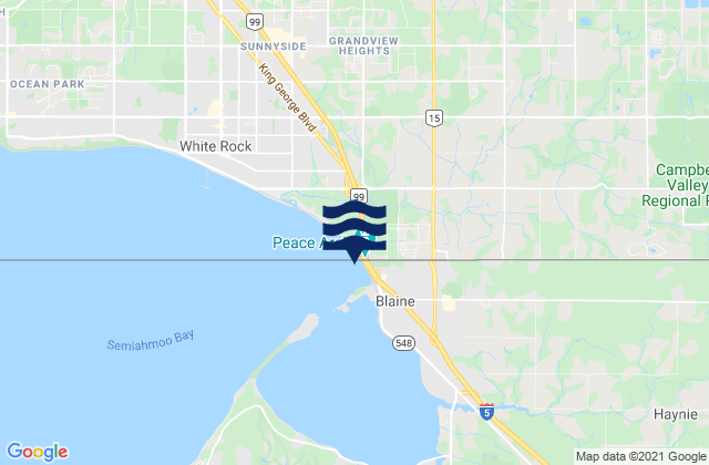 Langley, Canadaの潮見表地図
