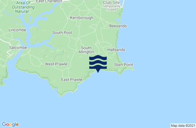 Lannacombe Beach, United Kingdomの潮見表地図