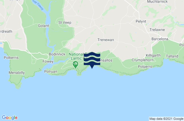Lantivet Bay Beach, United Kingdomの潮見表地図