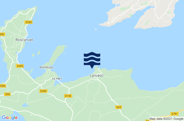 Lanvéoc, Franceの潮見表地図