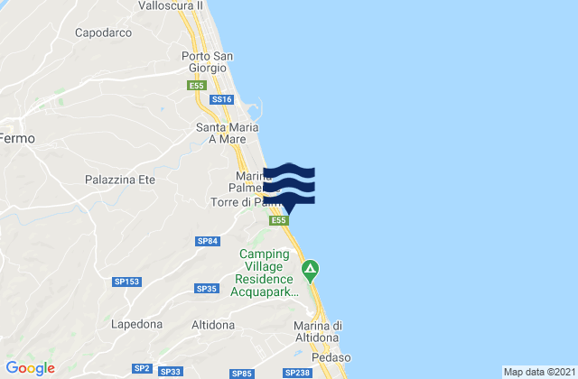 Lapedona, Italyの潮見表地図
