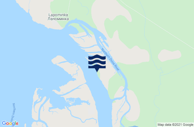 Lapominka Island, Russiaの潮見表地図