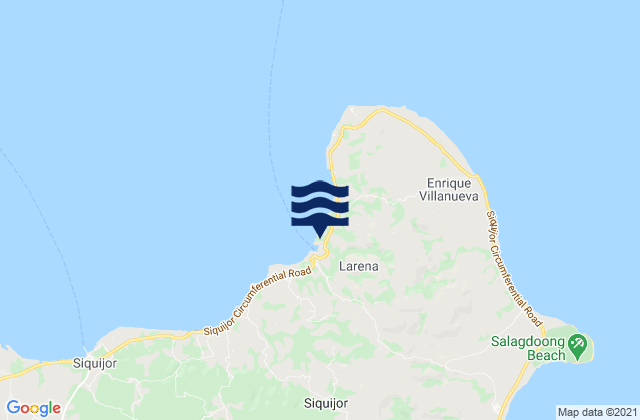 Larena, Philippinesの潮見表地図