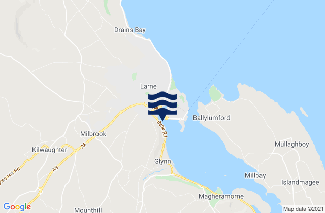 Larne, United Kingdomの潮見表地図