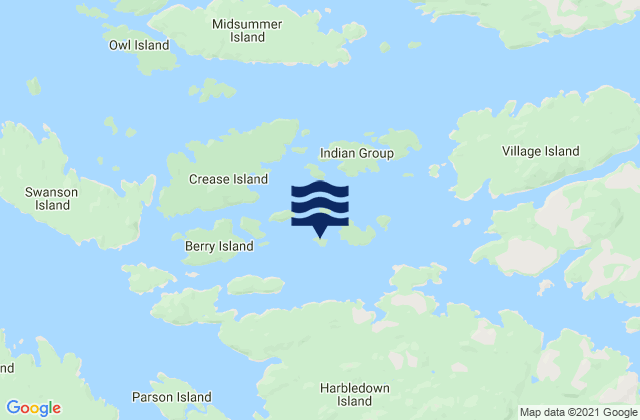 Larsen Island, Canadaの潮見表地図