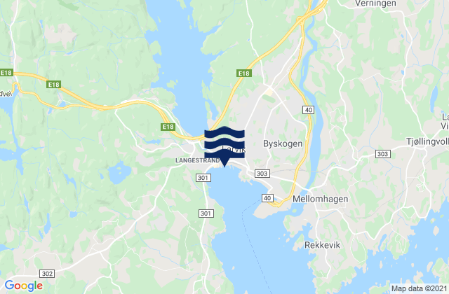 Larvik, Norwayの潮見表地図