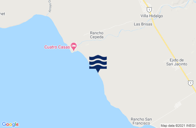 Las Brisas, Mexicoの潮見表地図