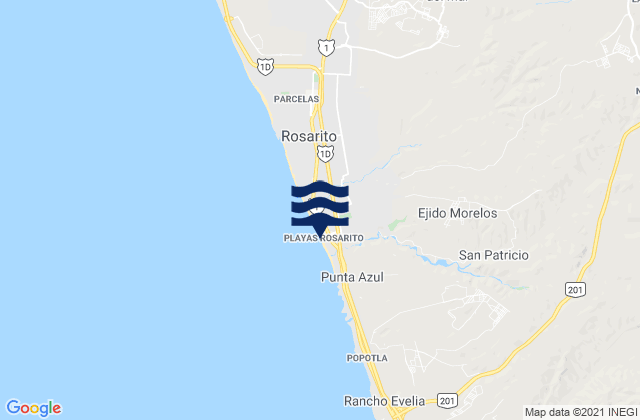 Las Delicias, Mexicoの潮見表地図
