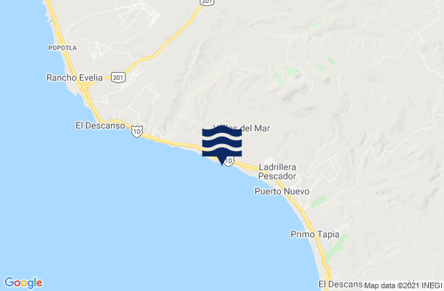 Las Gaviotas, Mexicoの潮見表地図