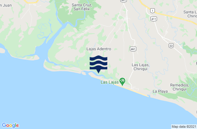 Las Lajas, Panamaの潮見表地図