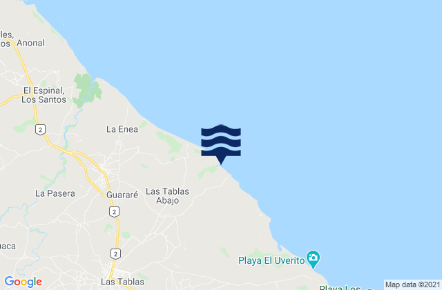 Las Tablas, Panamaの潮見表地図