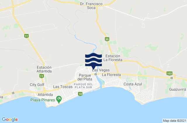 Las Toscas, Uruguayの潮見表地図