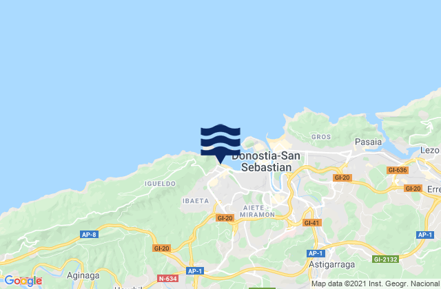 Lasarte, Spainの潮見表地図