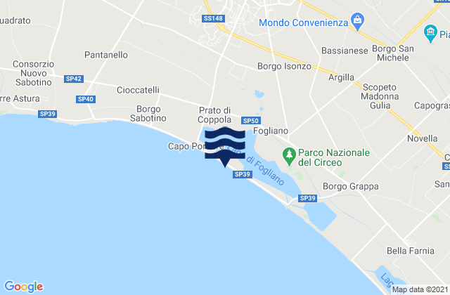 Latina Scalo, Italyの潮見表地図