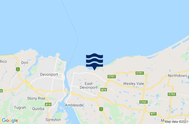 Latrobe, Australiaの潮見表地図
