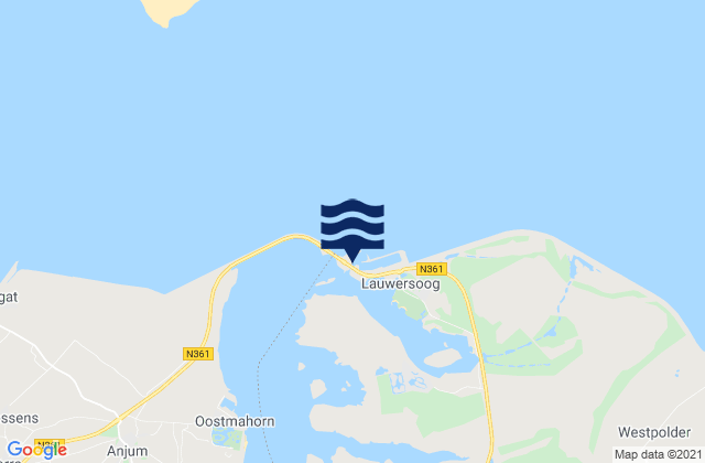 Lauwersoog, Netherlandsの潮見表地図