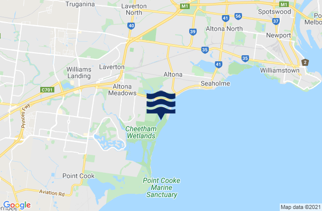 Laverton, Australiaの潮見表地図