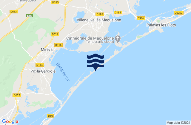 Lavérune, Franceの潮見表地図