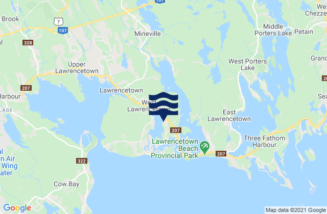 Lawrencetown, Canadaの潮見表地図