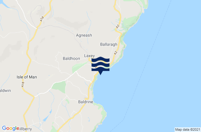 Laxey, Isle of Manの潮見表地図