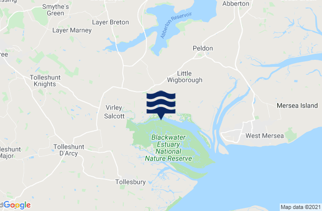 Layer de la Haye, United Kingdomの潮見表地図