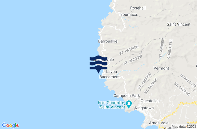 Layou, Saint Vincent and the Grenadinesの潮見表地図