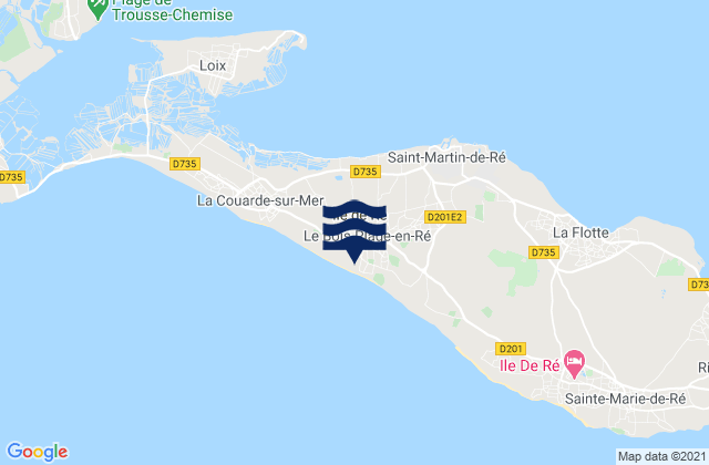 Le Bois-Plage-en-Ré, Franceの潮見表地図