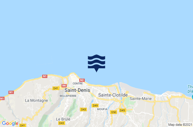 Le Butor, Reunionの潮見表地図