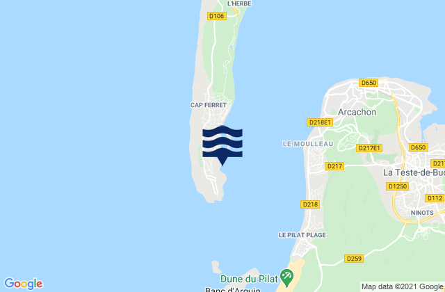 Le Cap-Ferret, Franceの潮見表地図
