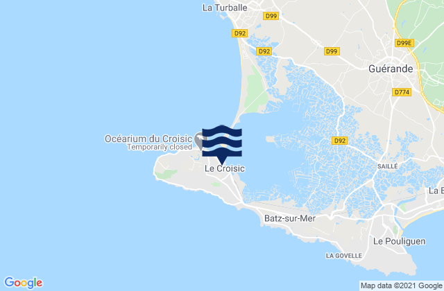 Le Croisic, Franceの潮見表地図
