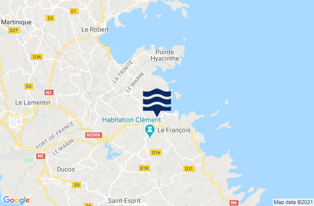 Le François, Martiniqueの潮見表地図