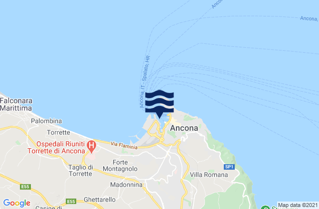 Le Grazie di Ancona, Italyの潮見表地図