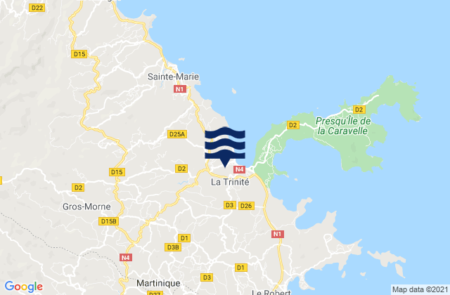 Le Gros-Morne, Martiniqueの潮見表地図