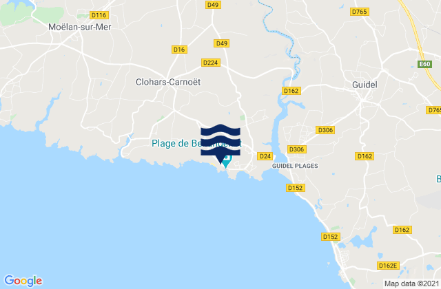 Le Kerou, Franceの潮見表地図