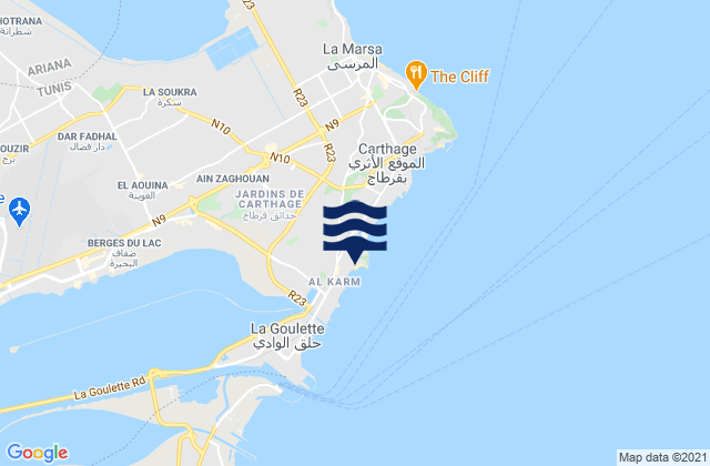 Le Kram, Tunisiaの潮見表地図