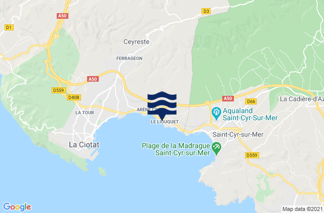 Le Liouquet, Franceの潮見表地図