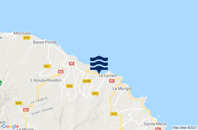 Le Lorrain, Martiniqueの潮見表地図