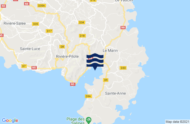 Le Marin, Martiniqueの潮見表地図