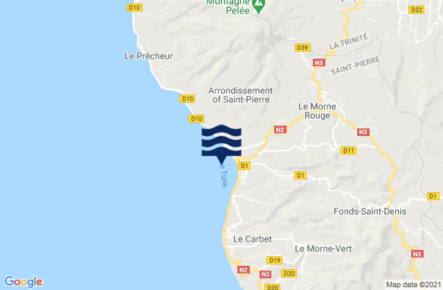 Le Morne-Rouge, Martiniqueの潮見表地図