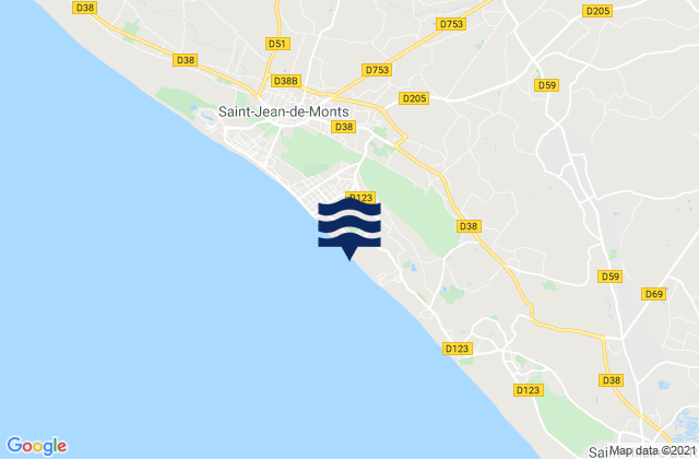 Le Perrier, Franceの潮見表地図