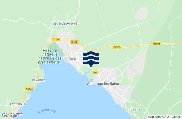 Le Porge, Franceの潮見表地図