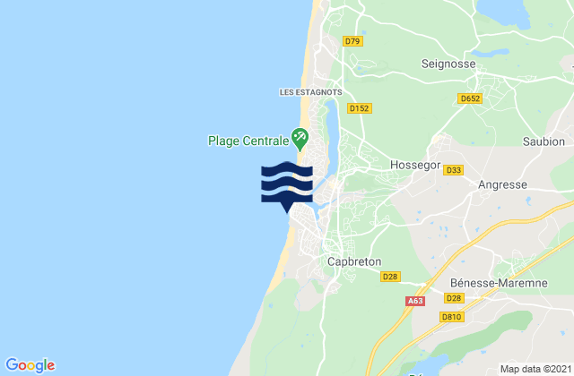 Le Prevent, Franceの潮見表地図
