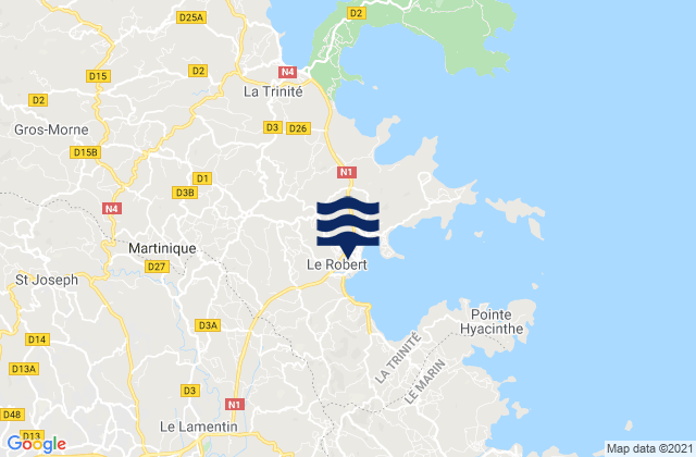 Le Robert, Martiniqueの潮見表地図