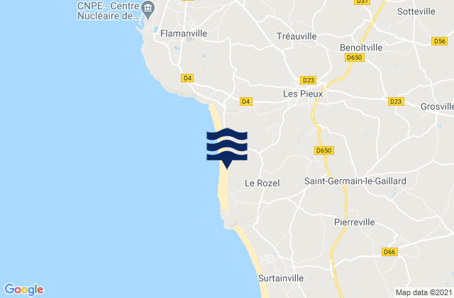 Le Rozel, Franceの潮見表地図