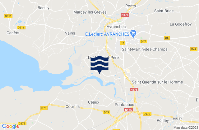 Le Val-Saint-Père, Franceの潮見表地図